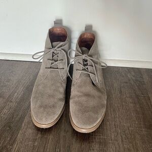 Grey Suede Leather Ankle Boots with Laces - Franco Sarto
